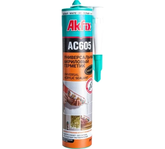 Герметик акрил. Akfix AC605 бел. 310мл