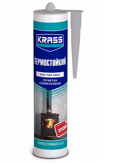 Герметик силиконовый KRASS термостойкий Красный 280мл