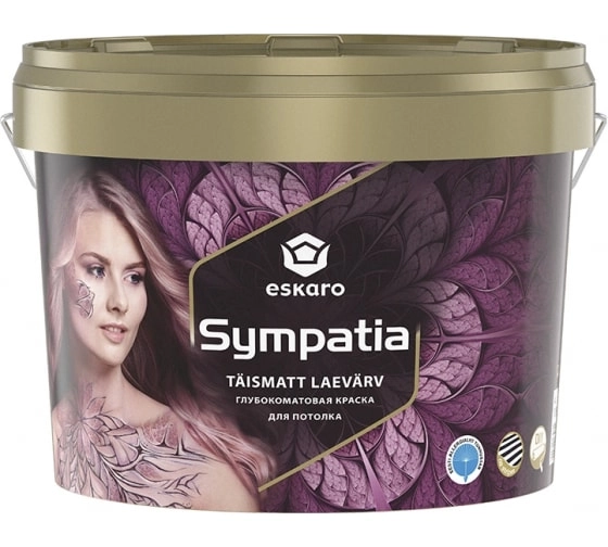 Краска в/д Eskaro Sympatia д/потолков проф. 9,5л