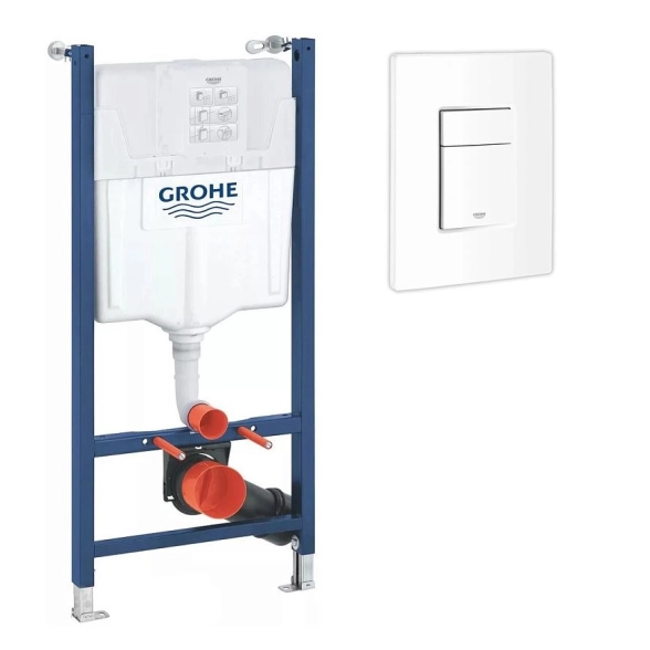 Система инстал GROHE Solido Even (38971000T+38966SH0T) в комплекте с белой панелью