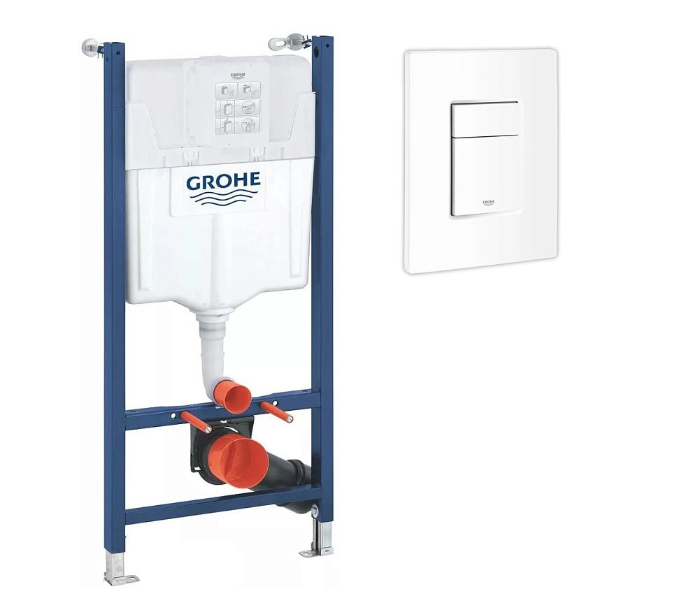 Система инстал Гроэ (Grohe) Солидо (38971000T+38966SH0T) в компте с белой панелью