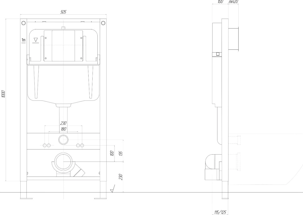 Система инсталляции AQUATEK Pneumo N49 INSP-0000002+зв.прокладка-image-1