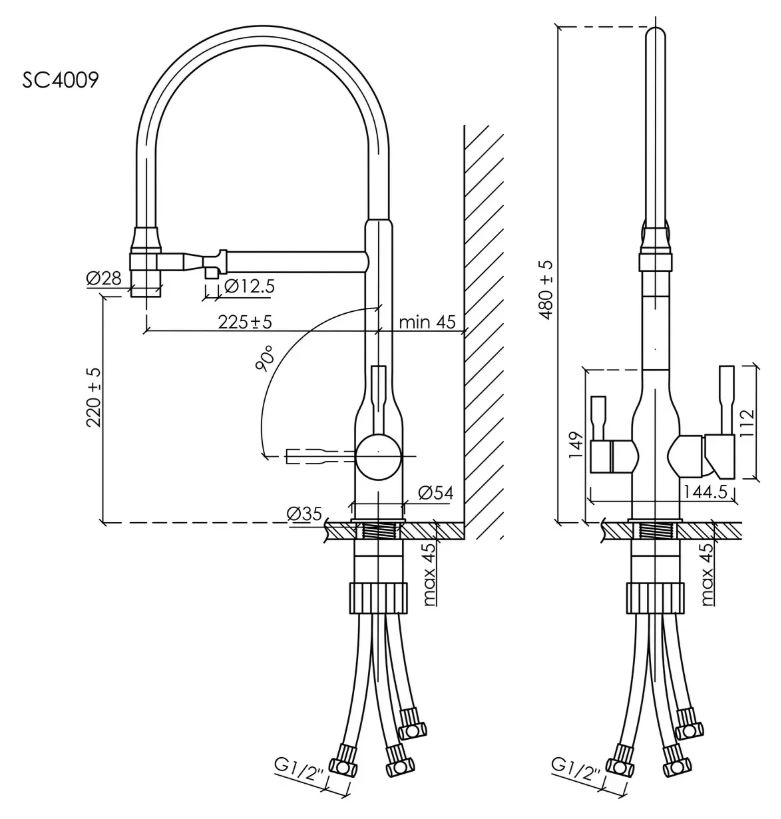 Смеситель в/м SANCOS Garda SC4009BG-image-1