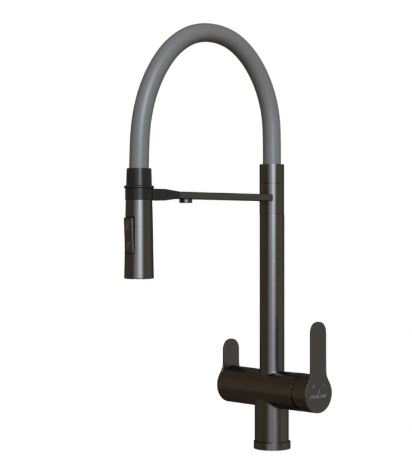 Смеситель в/м MIXLINE MLSS-0401BL серый/черный графит
