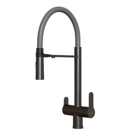 Смеситель в/м MIXLINE MLSS-0401BL серый/черный графит