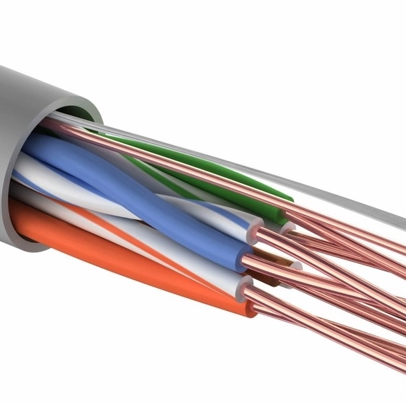 Кабель REXANT UTP-5e 4х2х24AWG CU серый 1х305м