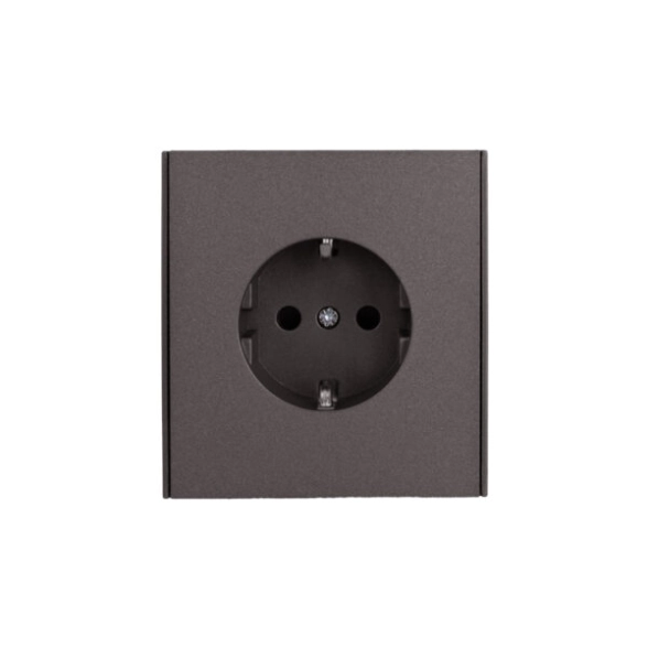 Розетка STRONG 1-я с/з с/у з/ш с/кр 16А графит KRANZ