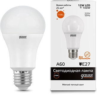 Лампа Gauss LED Elementary A60 12W E27 3000K