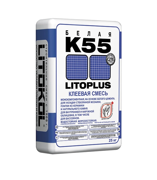 Клей для плитки LITOPLUS K55 25кг Россия