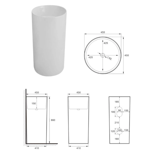 Раковина SantiLine SL-4014MG серый мат.-image-2