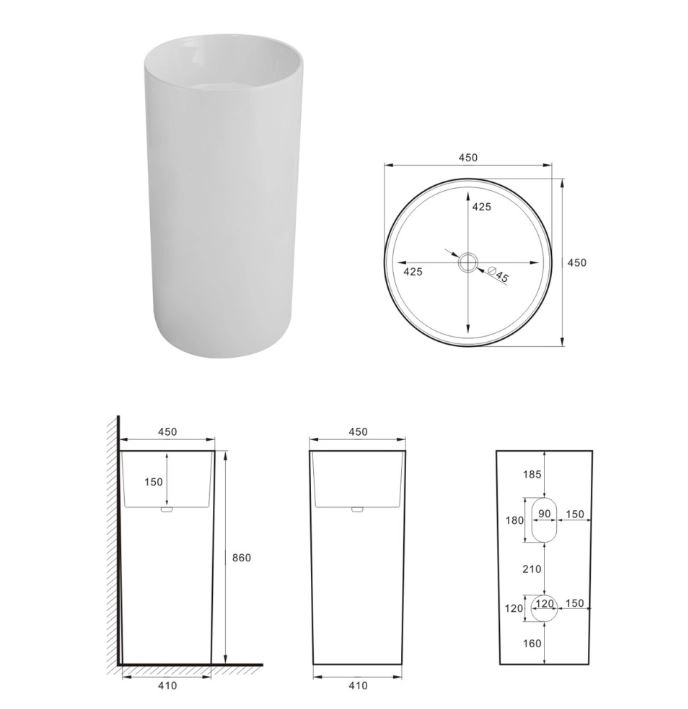 Раковина SantiLine SL-4014MG серый мат.-image-2