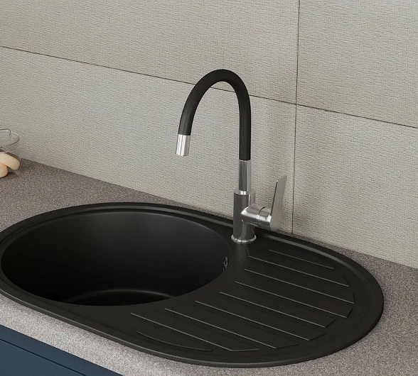 Смеситель в/м RUSH Siple SI7335-60Black гиб.изл.-image-1