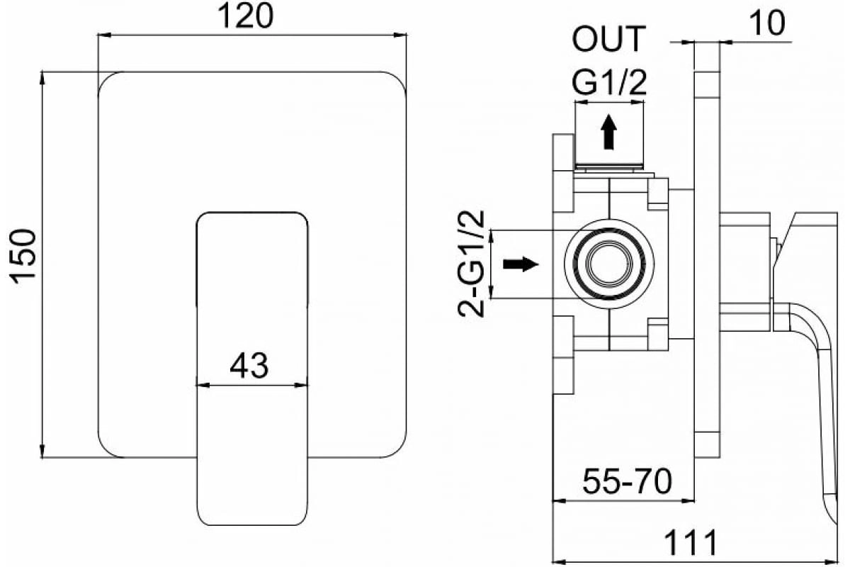 Смеситель д/душа Allen Brau INFINITY X1 5.21015-31 черн.мат 265464-image-1