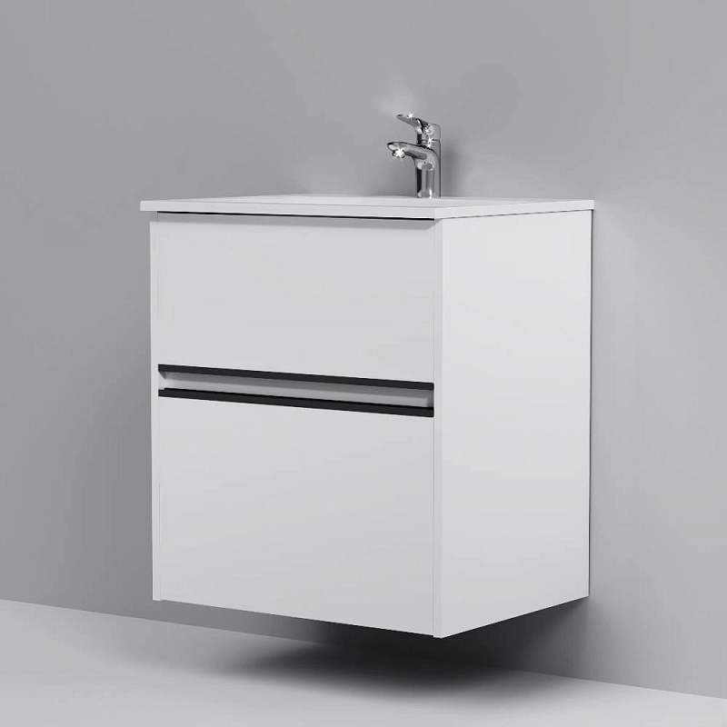 Тумба с раковиной AM.PM Sense 60 2ящ. бел.глян. M7B-FUX0602WG-WCC0602WG-image-2