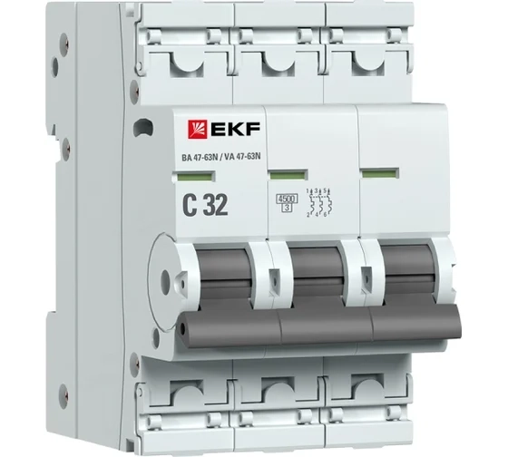Выключатель EKF PROxima 3P 32A(C) 4,5кА BA47-63N