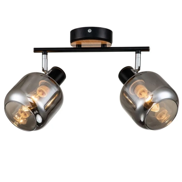 Спот Escada 10177/2A E14х40W Black/Chrome/Wood