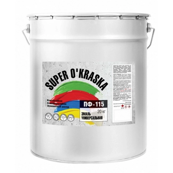 Эмаль super okraska ПФ-115 бел.мат. 20кг