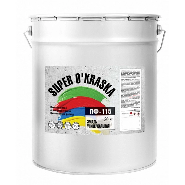 Эмаль super okraska ПФ-115 бел.мат. 20кг