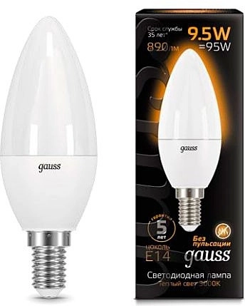 Лампа Gauss LED Candle 9.5W E14 3000K