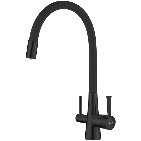 Комплект:Смеситель Lemark LM3075BL с гибким изливом + Фильтр BASIC для очистки воды от хлора и вредных примесей