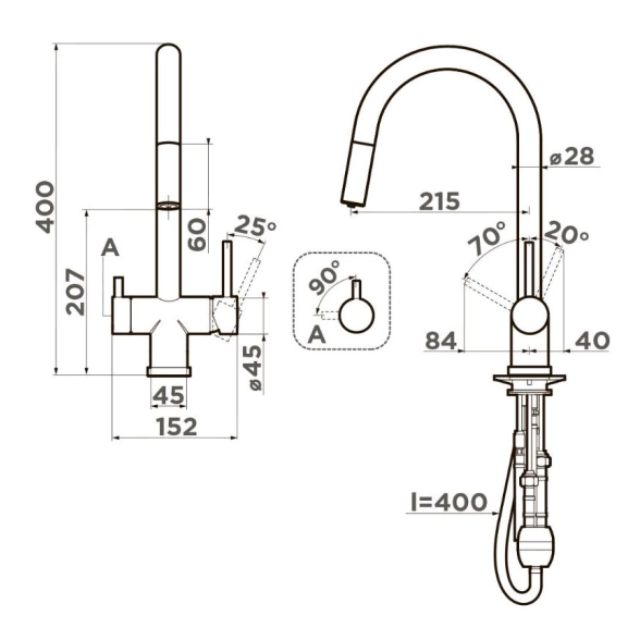 Смеситель в/м Omoikiri Akita-S LG 4994350 светлое золото-image-1