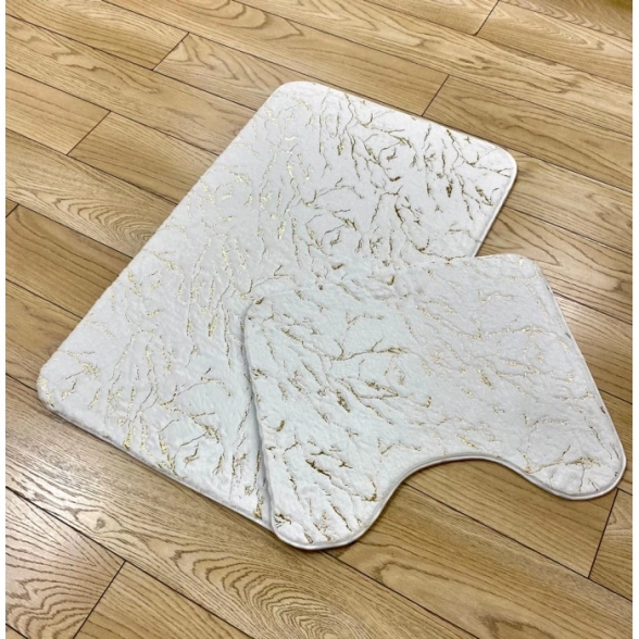 Набор ковриков д/в Zalel Mramor 60x100+50x60 белый