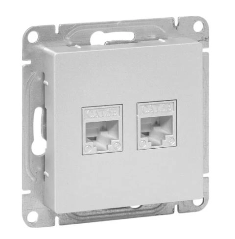 Механизм розетки Эпика EKF RJ45 (2шт) cat5 алюминий