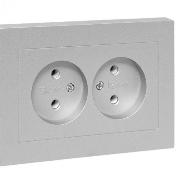 Механизм розетки Эпика EKF 2м 16А б/з б/шт с/р алюминий