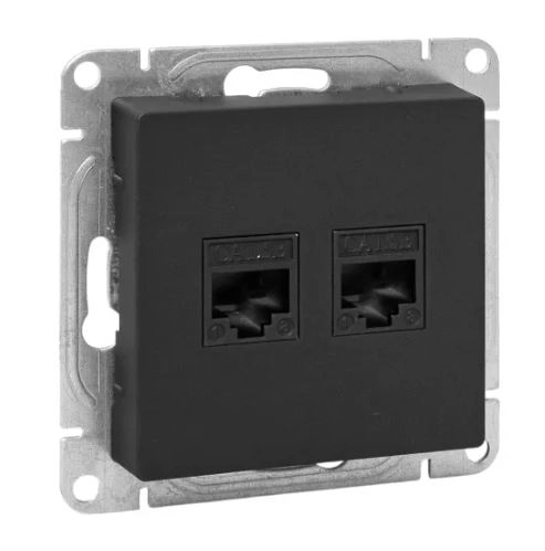 Механизм розетки Эпика EKF RJ45 (2шт) cat5 черный