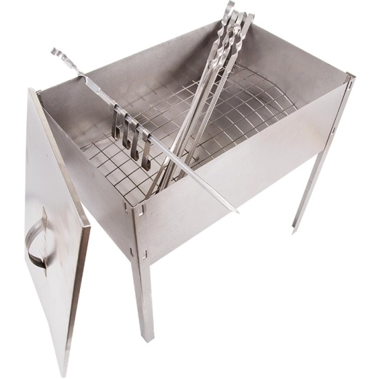 Мангал-коптильня Сокол Эконом 400x250x400мм сборный +6шампуров 62-0012