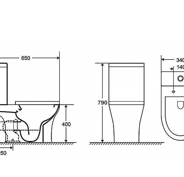 Унитаз напол. Azario FRETTA ROUND (AZ-7121A) 650x340x790 безободковый-image-3