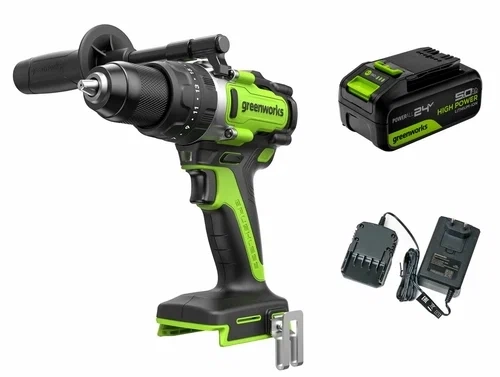 Дрель акк. бесщёт. уд. GreenWorks GD24DD140 24В 140Hм 13мм+ЗУ