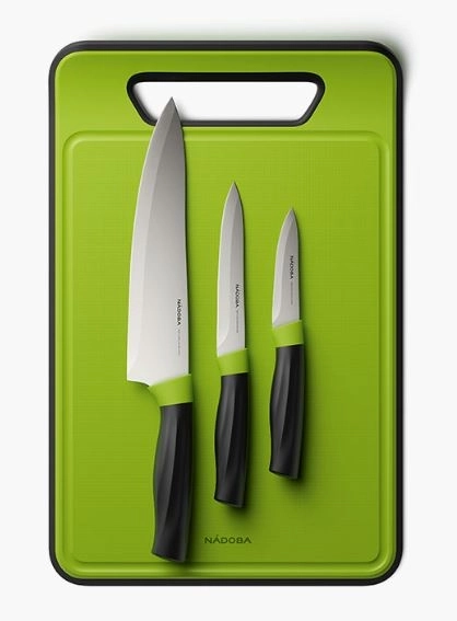 Набор ножей NADOBA Оливия из 3шт с пласт.разд.доской