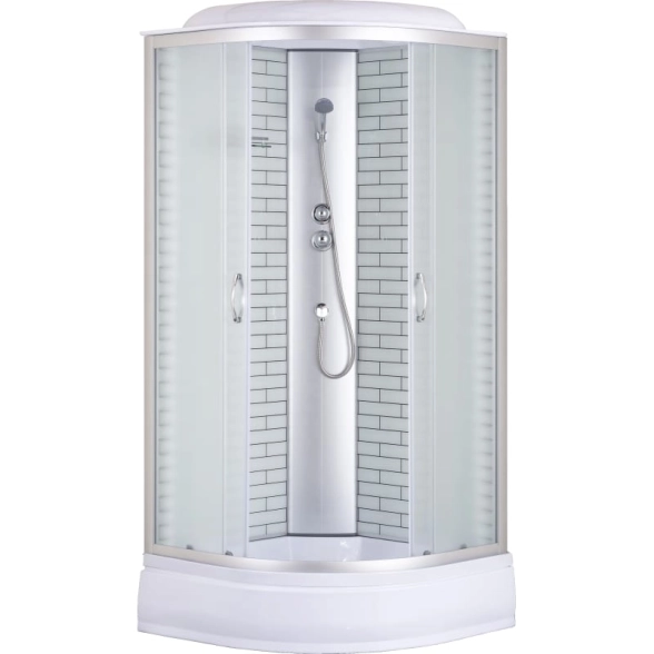 Кабина душ. CS-6690-25FW 90x90x215 СП узор ст.4мм хром 00078800