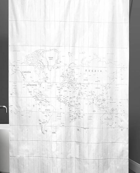 Штора для ванны ВАННА MAP 180*200 белый (ch21060)