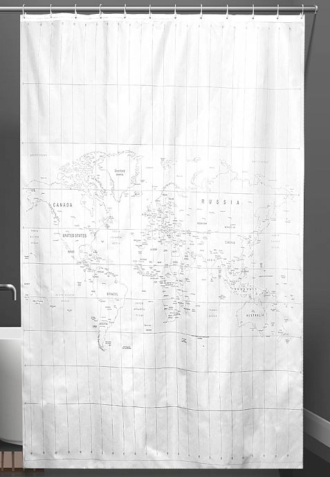Штора для ванны ВАННА MAP 180*200 белый (ch21060)