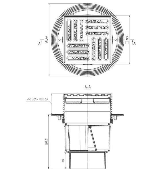 Трап Ани пласт TQ1712 верт.150*150 (ДМ)-image-1