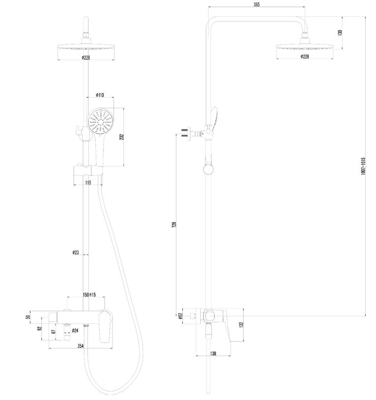 Душевая система Lemark Bronx LM3762BL черный со смесителем-image-2