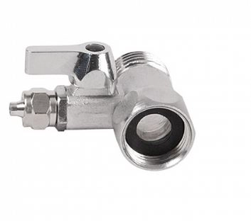 Кран шаровый-адаптер 1/2" г/ш-1/4"ц Аквабрайт КБП-14-12