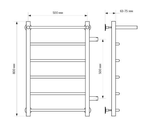 Пол/сушитель Mixline Capella 80*50*50 1HP" 5П + полка правое подключ-image-1