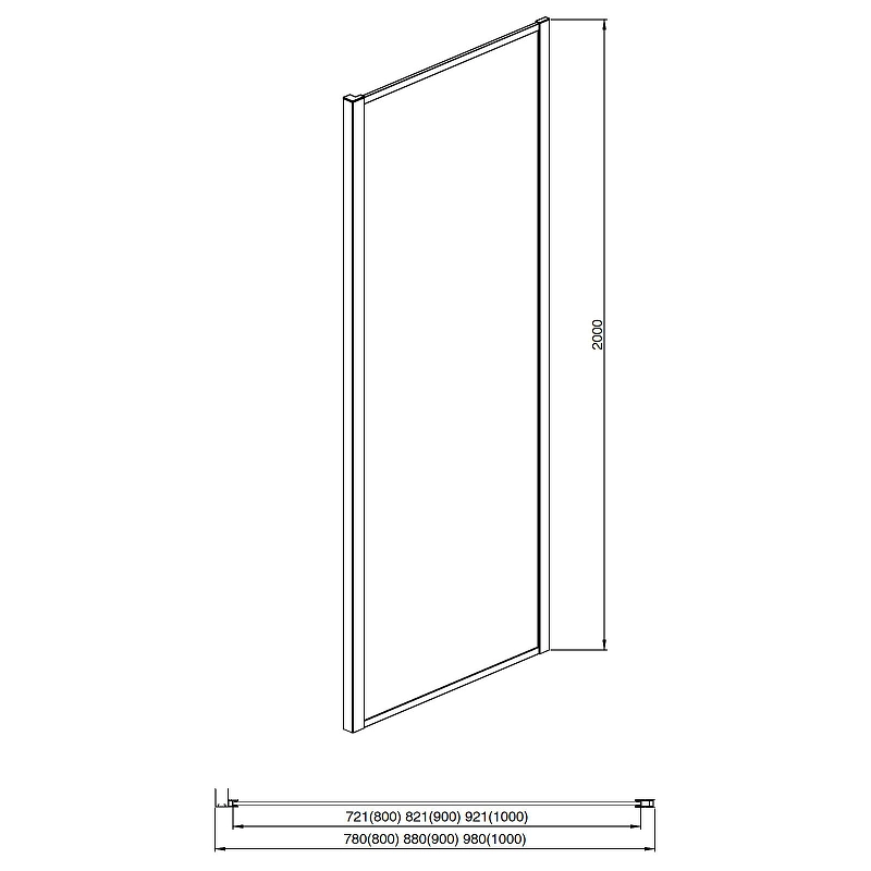 Душ перегородка Aquatek 80*200 AQ ARI WA 08020CH-image-2