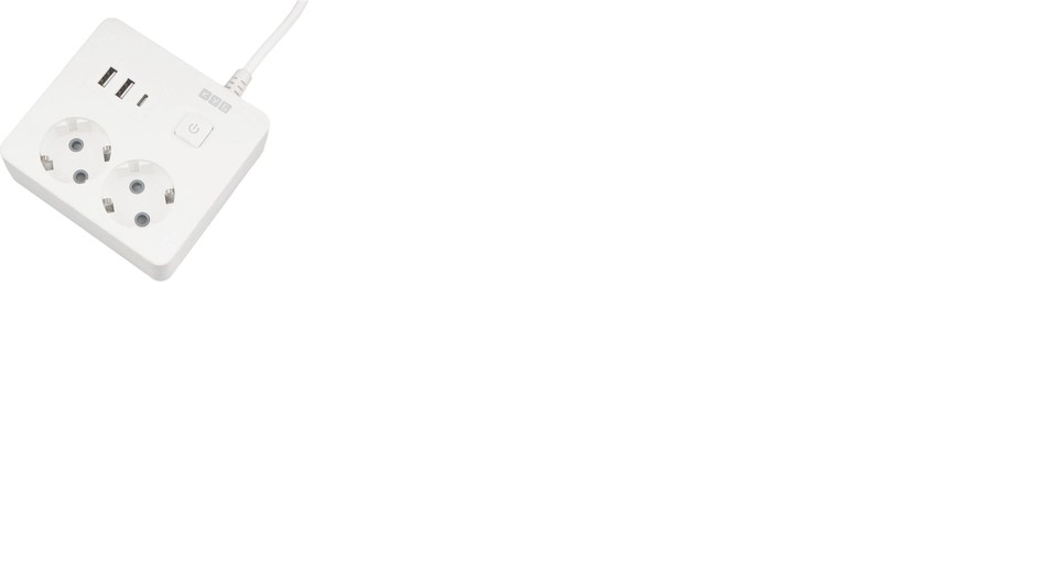 Удлинитель Power Cube 2х1,9 PC-1-2M 16A с/з бел.квадрат
