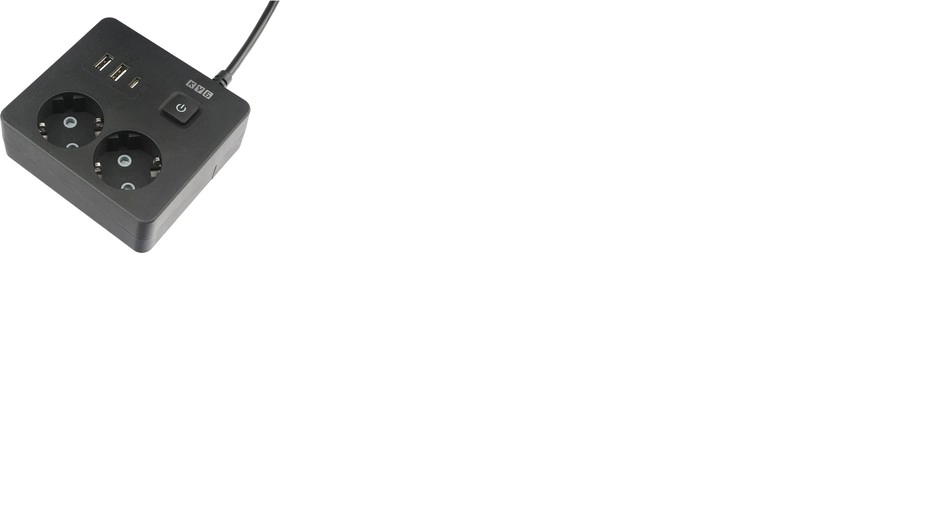 Удлинитель Power Cube 2х1,9 PC-1B-2M 16A с/з черн.квадрат