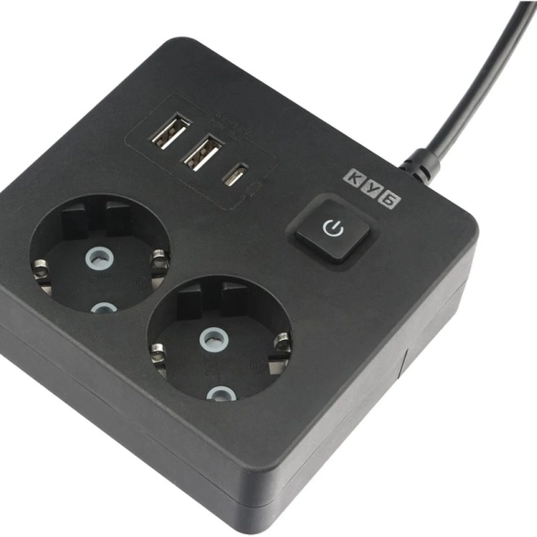 Удлинитель Power Cube 2х1,9 PC-1B-2M 16A с/з черный