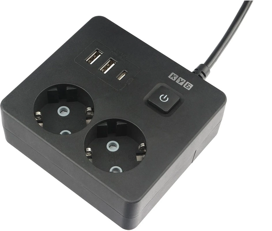 Удлинитель Power Cube 2х1,9 PC-1B-2M 16A с/з черный