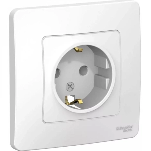 Розетка Blanca СП 1-я с/з б/ш 16А белый BLNRS001011
