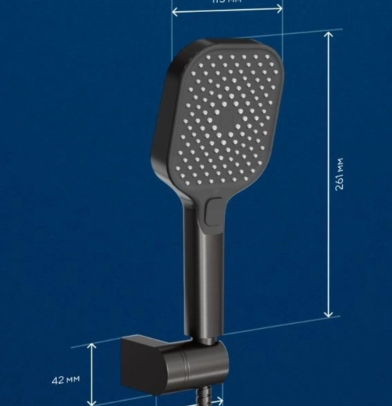 Душевой гарнитур Paini Urbatec EV163GRGM/EVGM131 оружейная сталь-image-1