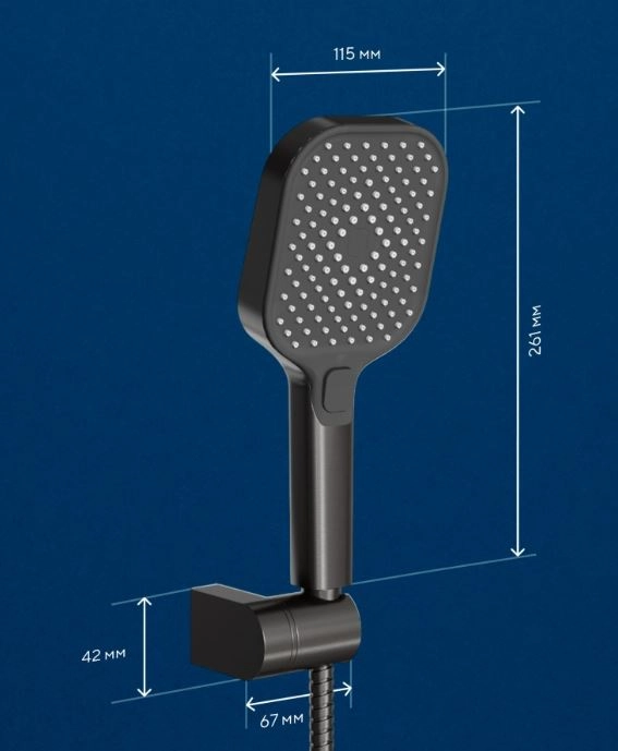 Душевой гарнитур Paini Urbatec EV163GRGM/EVGM131 оружейная сталь-image-1