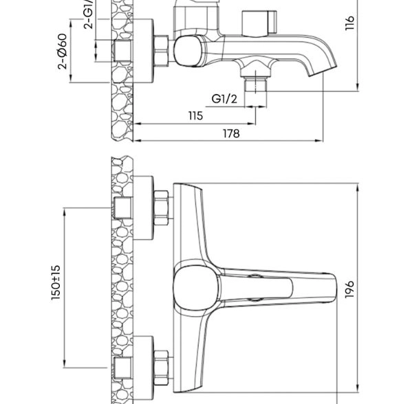 Смеситель д/в Paini Urbatec Эволюция EV22803GM/EVGM111 оруж.сталь PVD-image-3