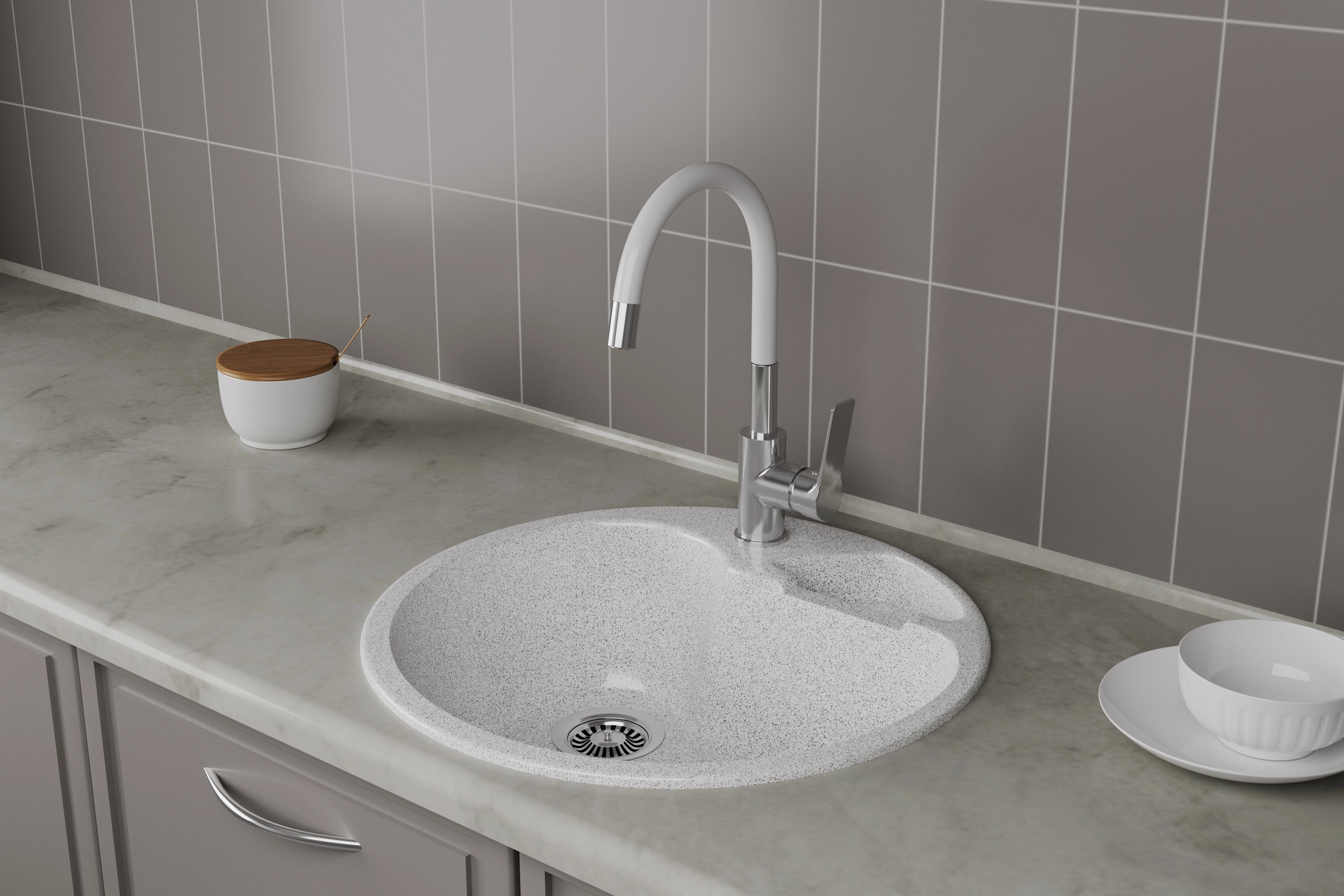 Смеситель в/м RUSH Siple SI7335-60White гиб.изл.-image-1